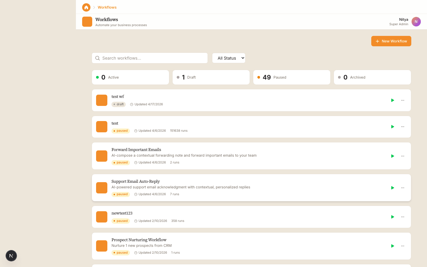 Workflows