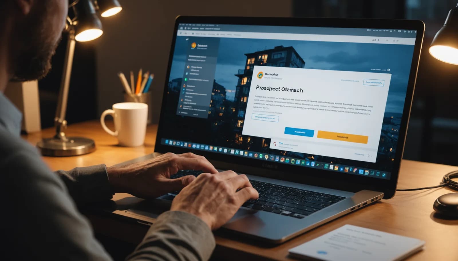 Sales rep using AI tools to automate email outreach and generate personalized follow-up sequences