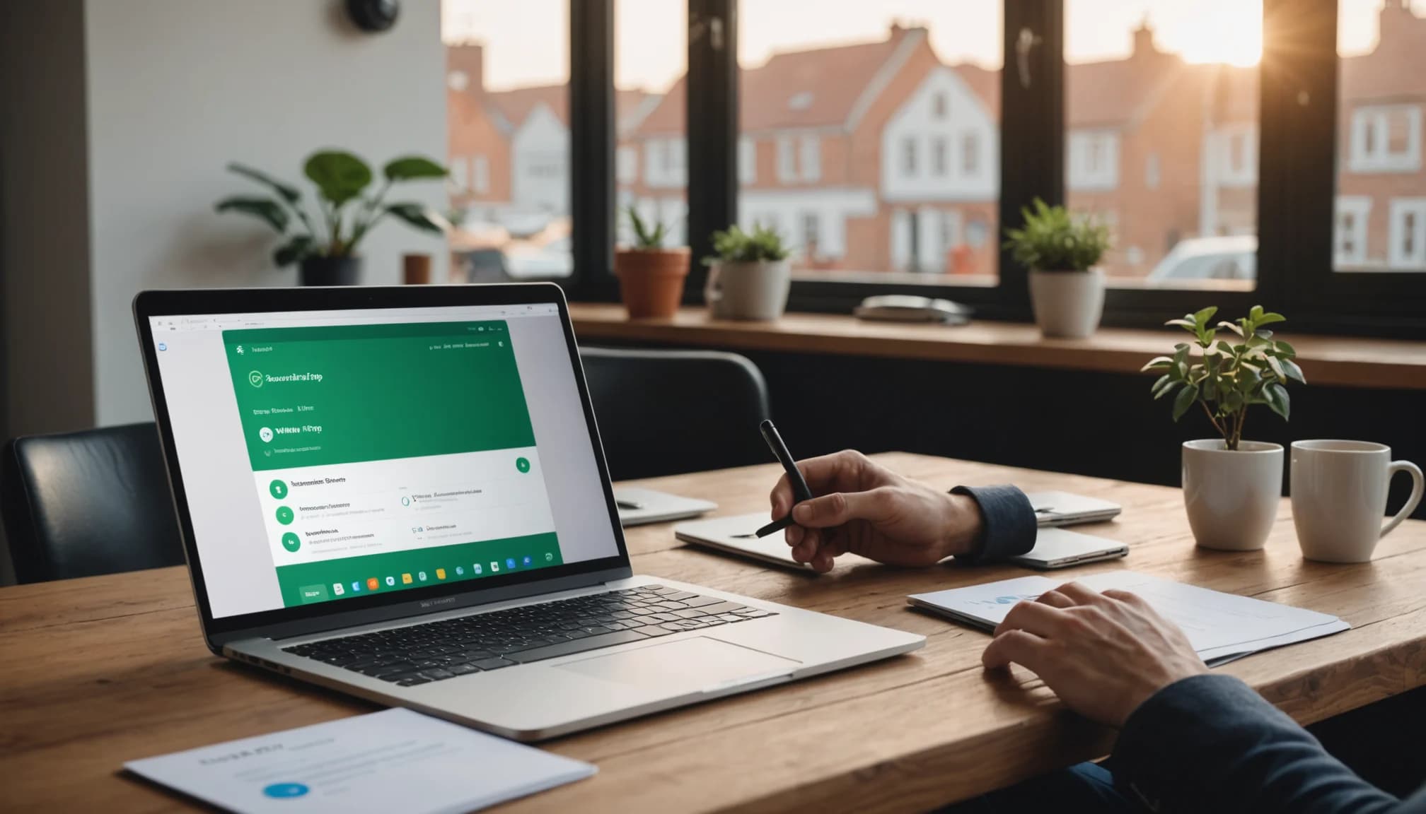 Sales manager using an apollo.io alternative on laptop and phone for prospecting and WhatsApp messaging