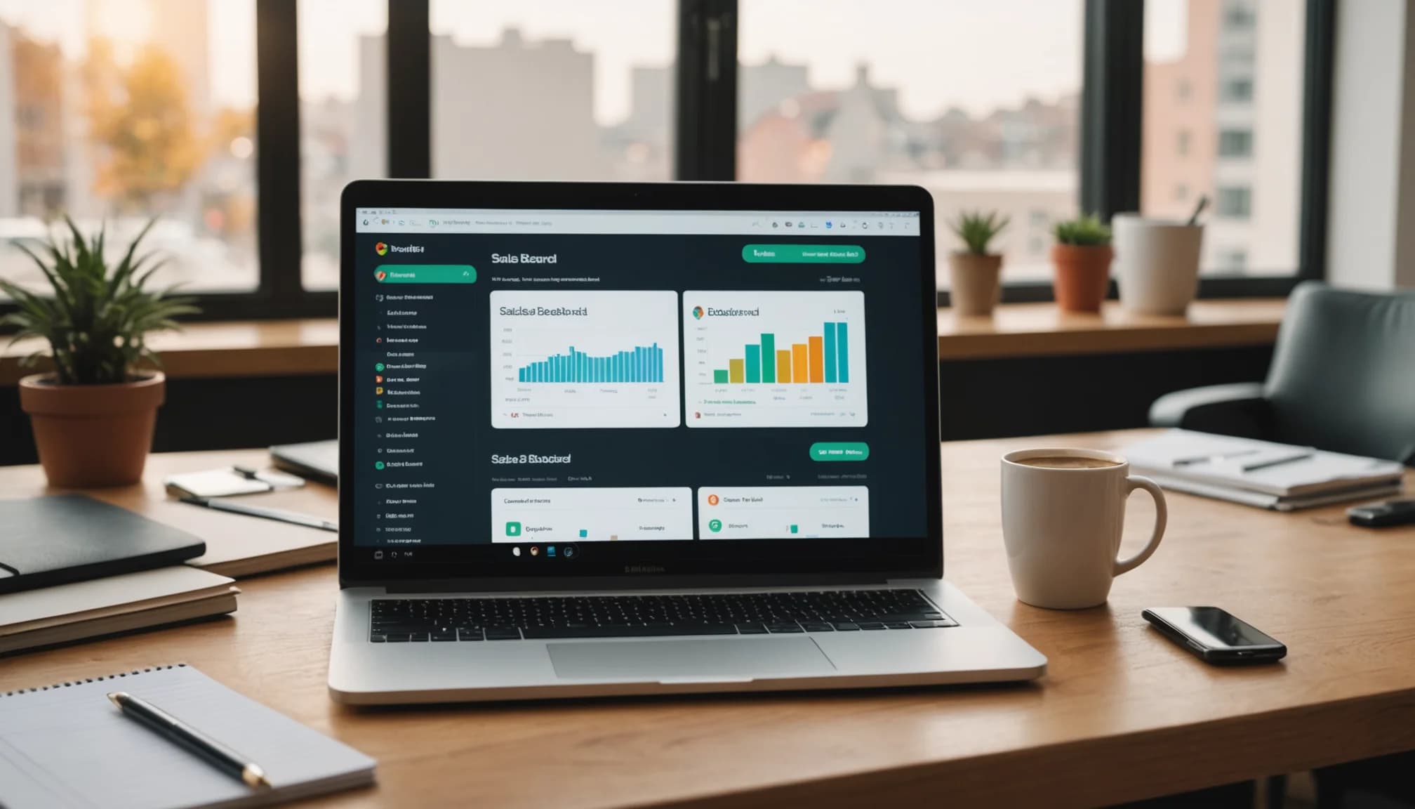 Unified sales dashboard on laptop screen showing multiple lead generation channels including email, WhatsApp, LinkedIn, and Instagram in one interface.