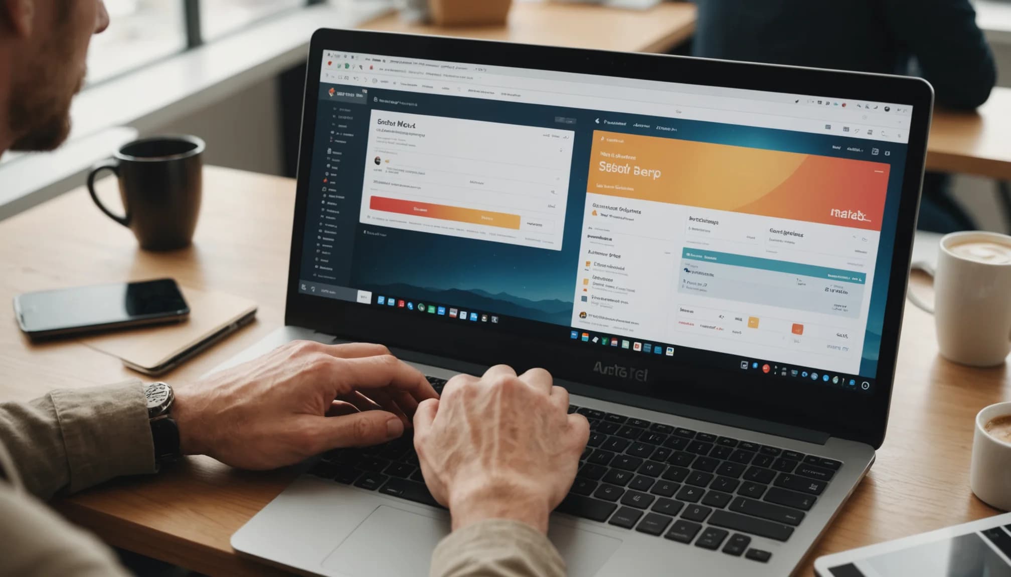 Support agent monitoring customer support metrics on a dual-screen setup with real-time ticket and satisfaction data