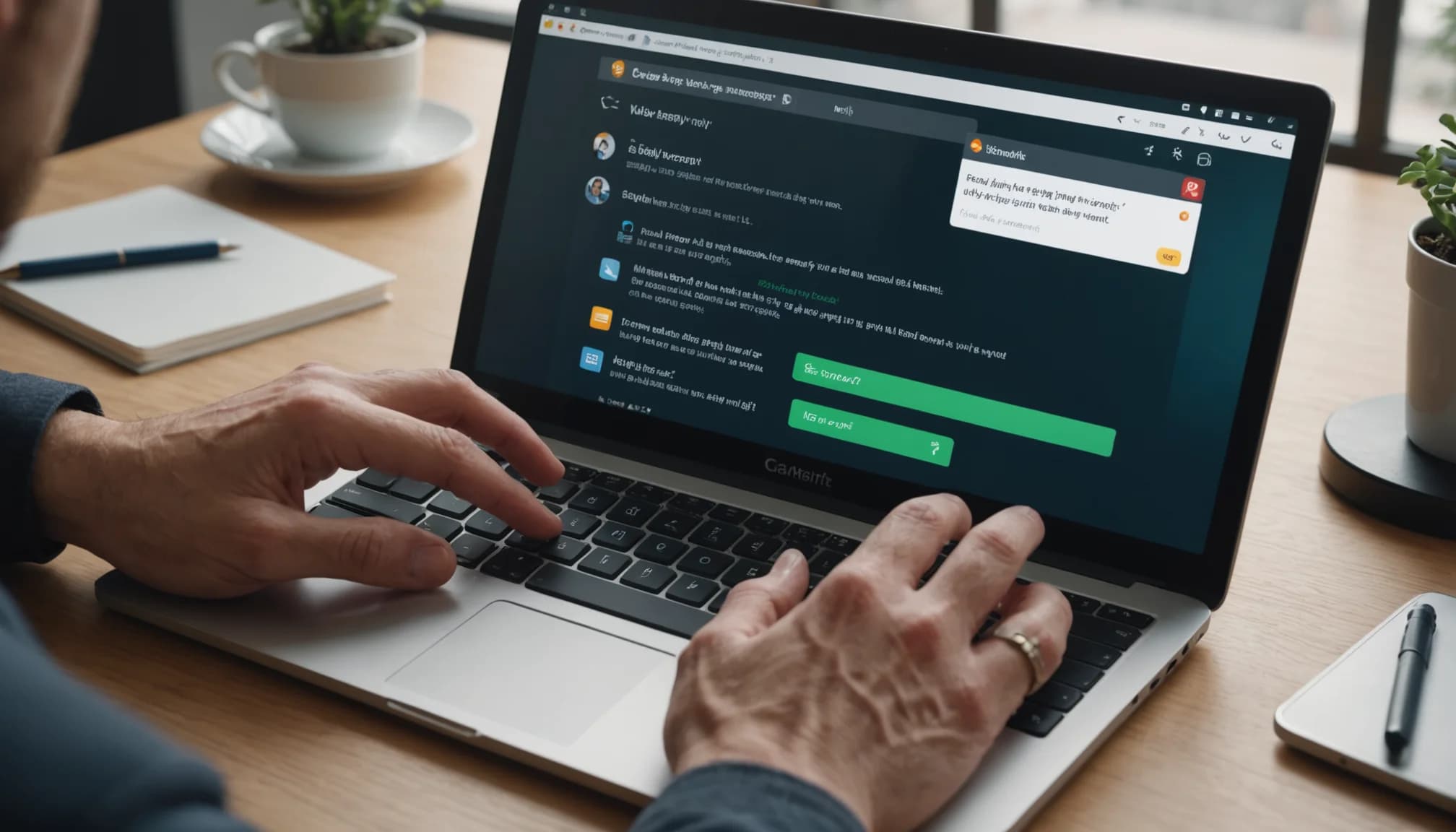 Quick message reply typed on keyboard demonstrating rapid first response time for customer inquiries and faster engagement