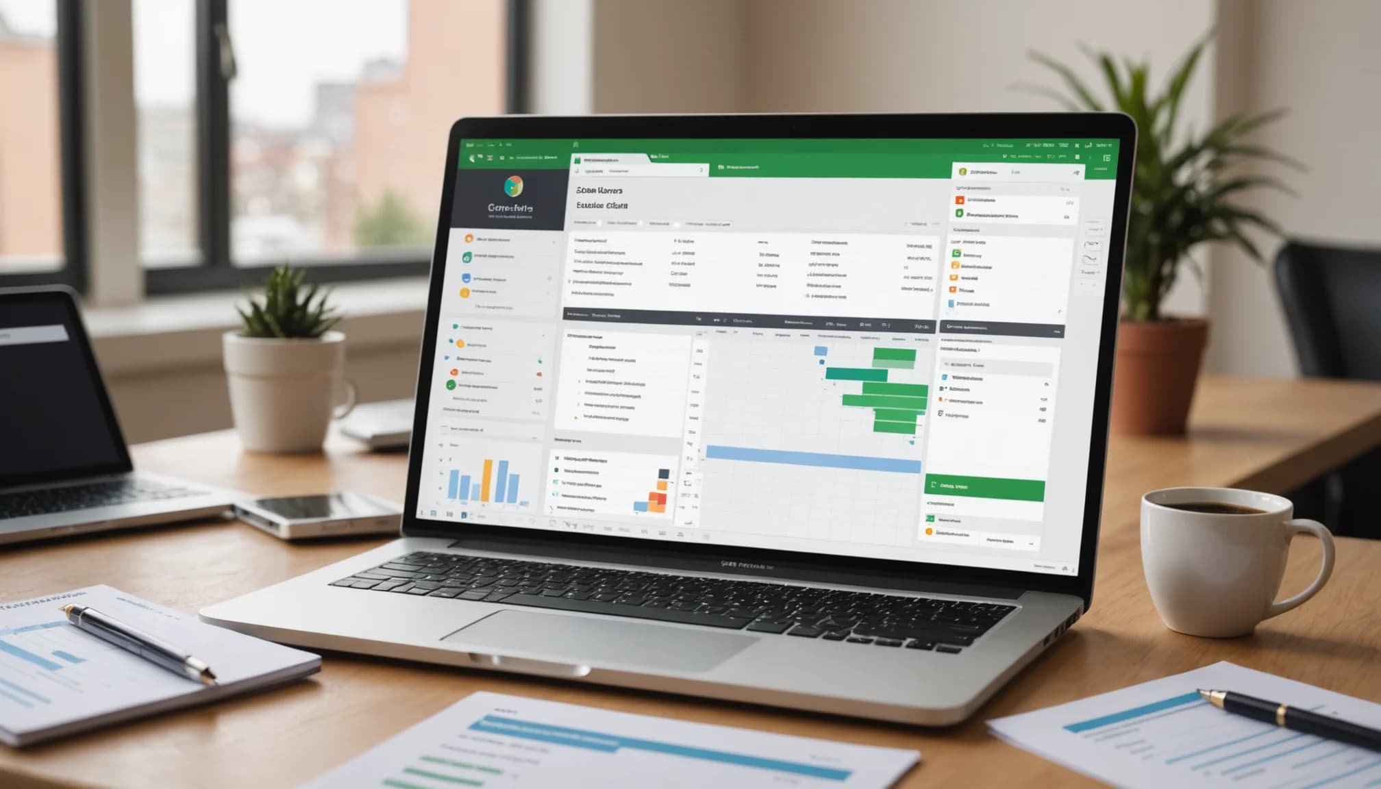 CRM dashboard and communications tools displayed on laptop for small business sales workflow