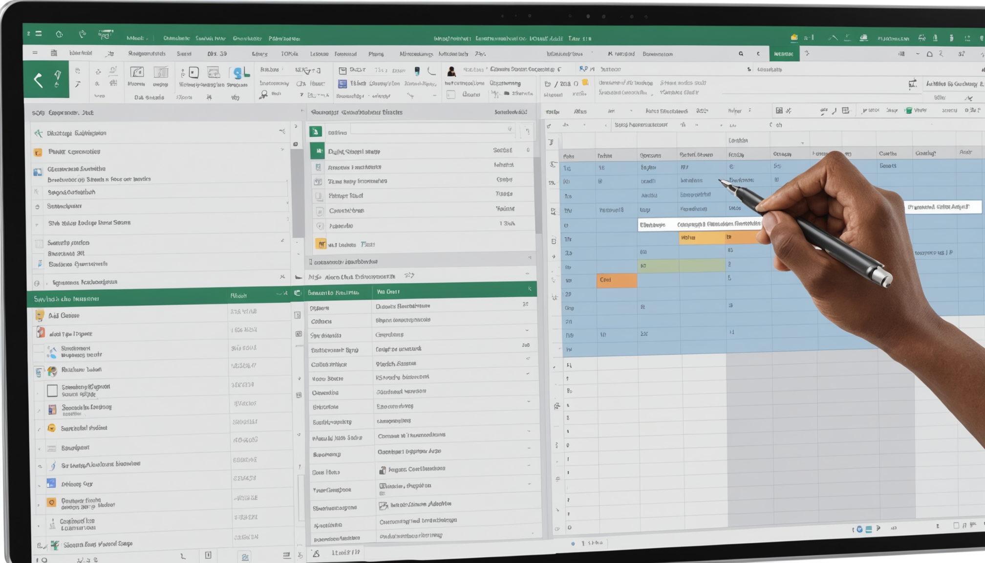 Split view comparing manual data entry versus automated task flow across connected business tools