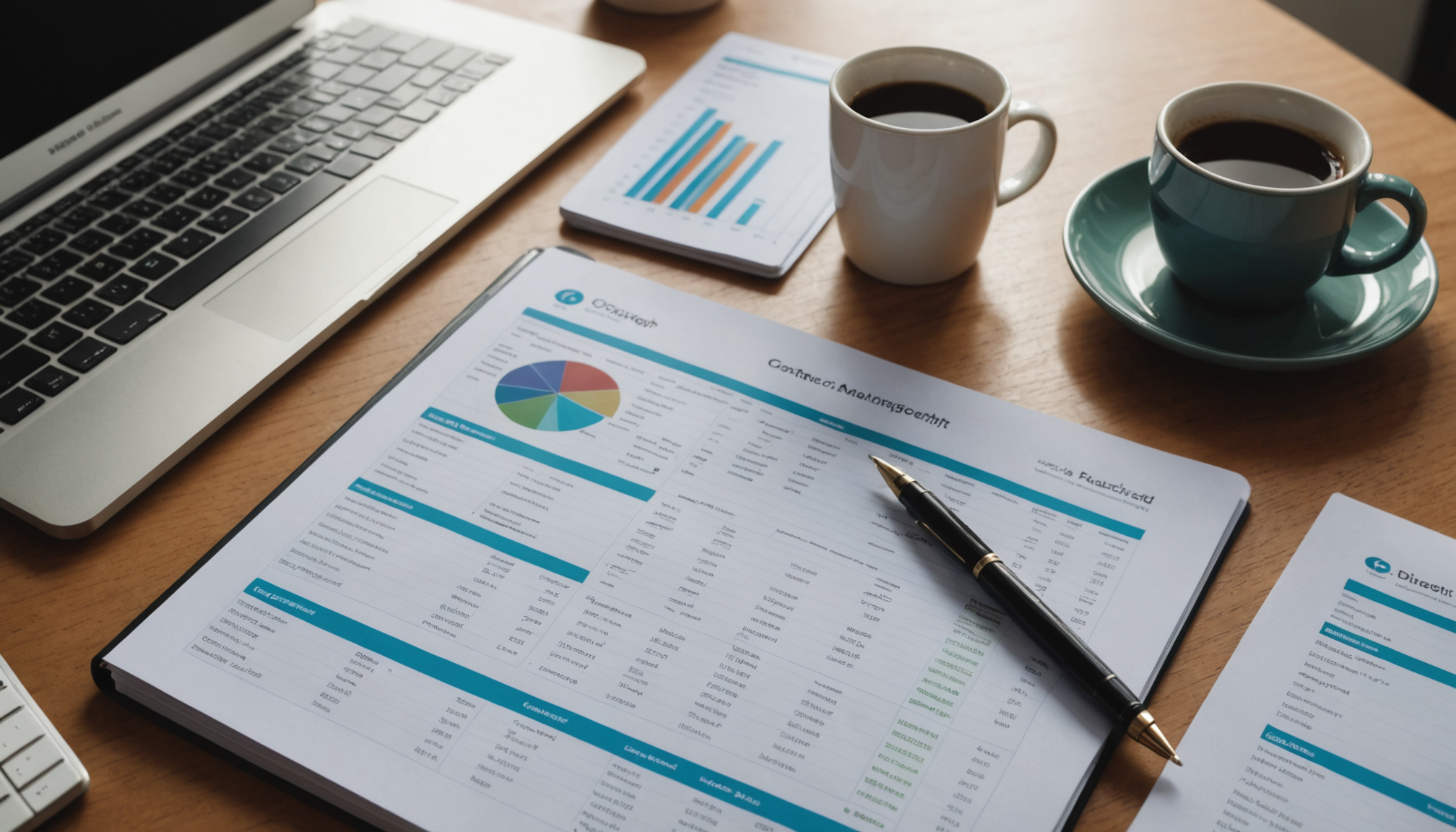 Desk workspace with contact list spreadsheet and analytics dashboard showing email list hygiene monitoring