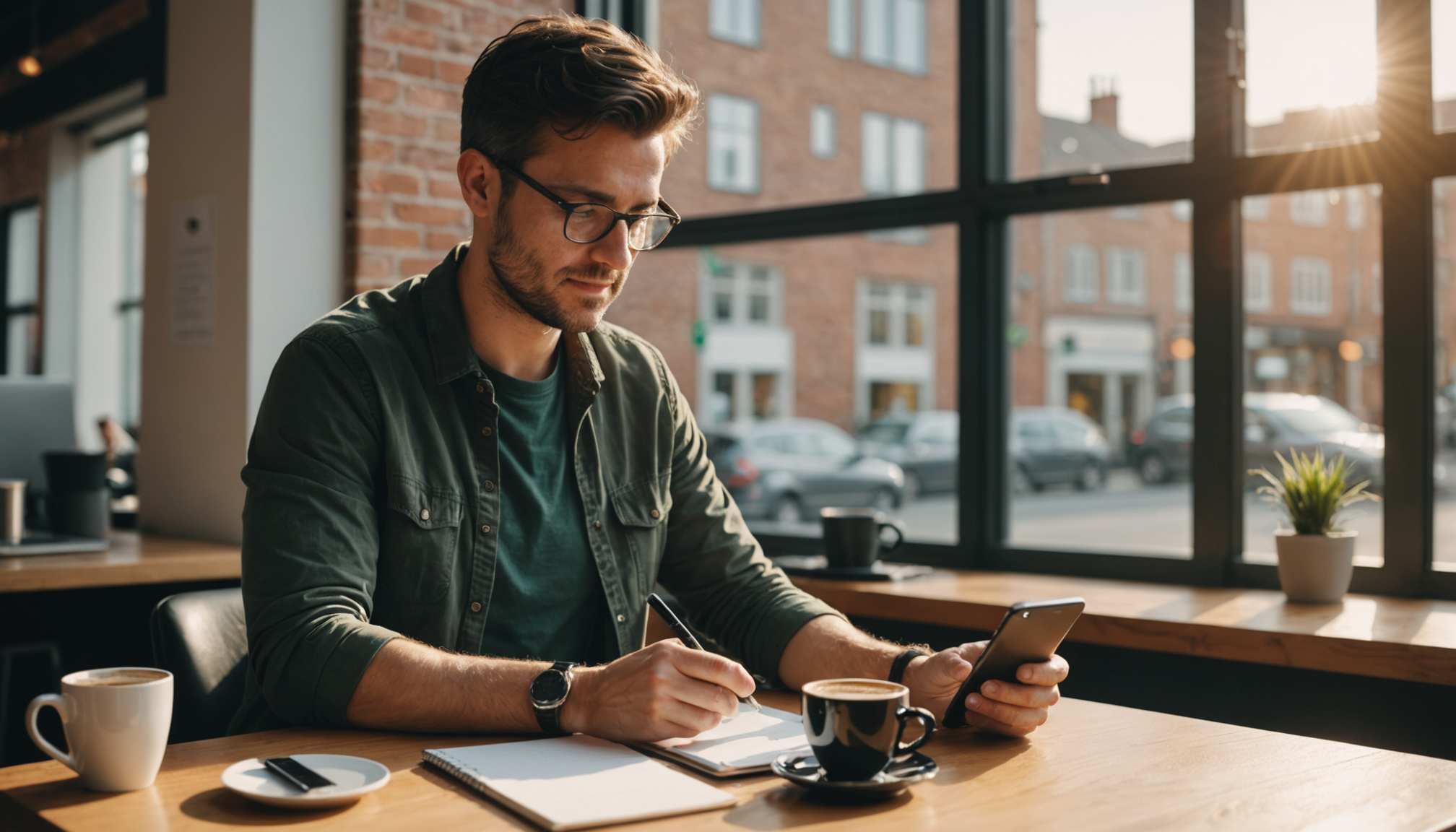 A business owner reviews bulk WhatsApp messages and customer conversations on a smartphone with compliance features visible.