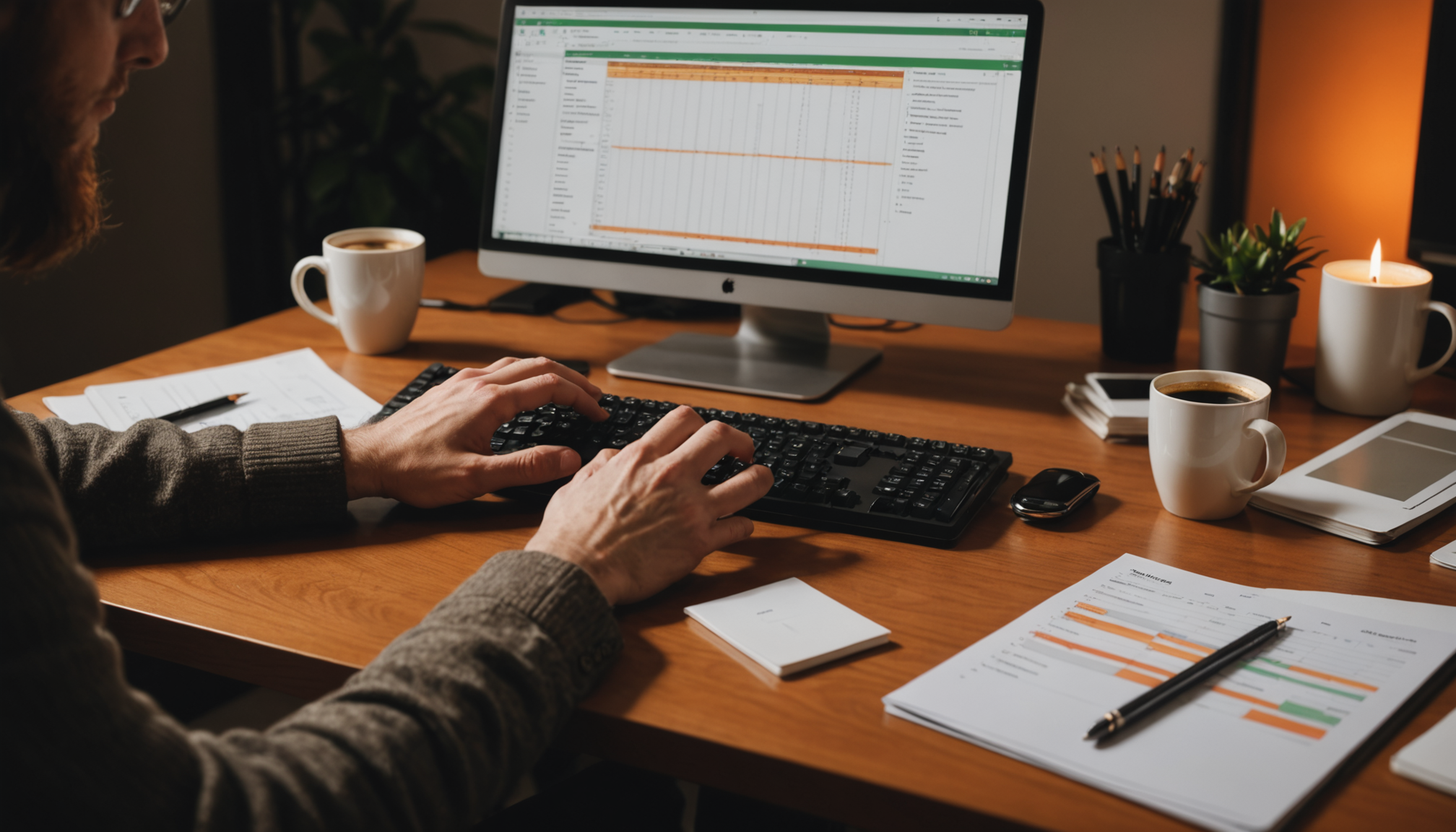 CRM interface displaying prospect data with lead scoring criteria and calculation columns for behavioral and demographic factors