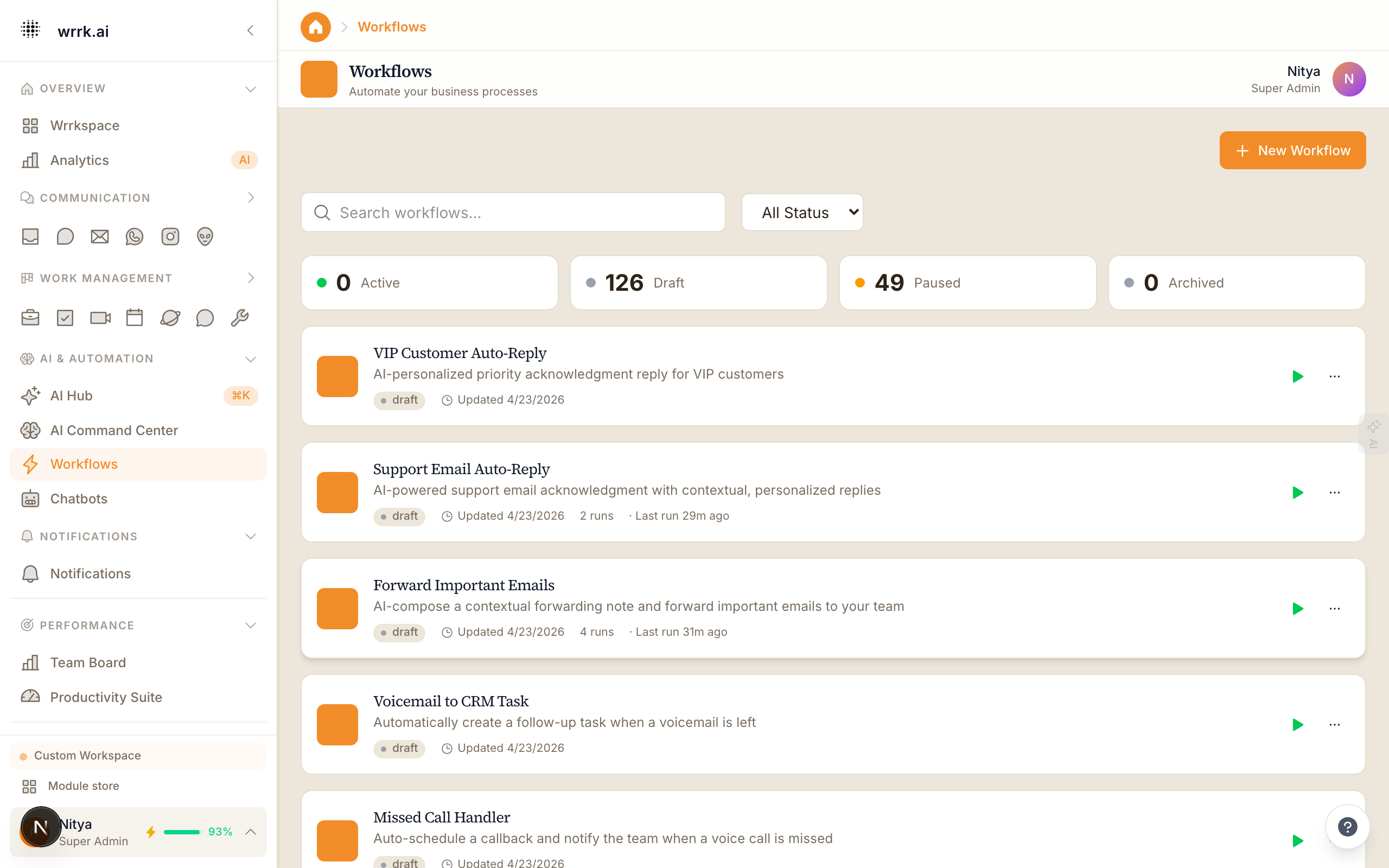 Workflows